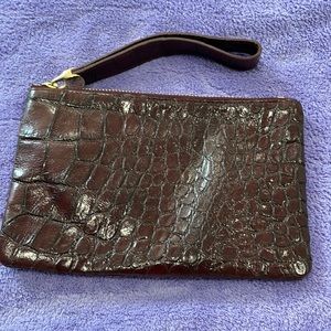 Henri Bendel embossed wristlet